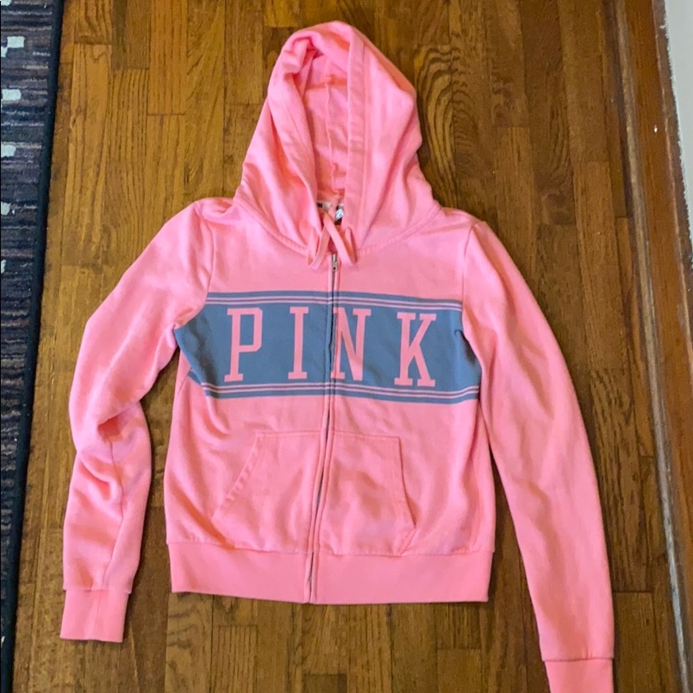 Victoria’s Secret PINK hot pink zip up sweatshirt